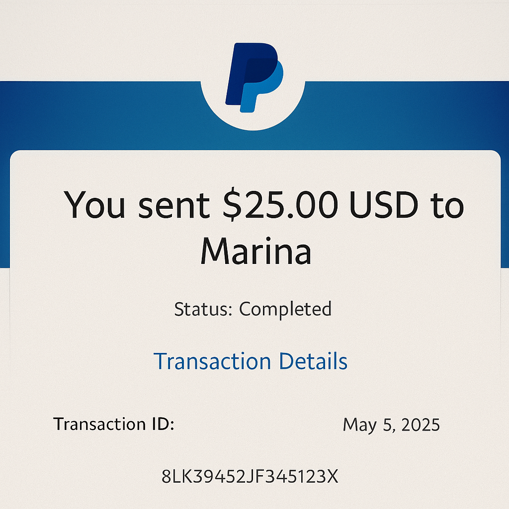 PayPal Payment Proof